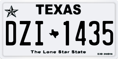 TX license plate DZI1435