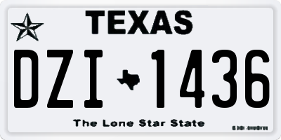 TX license plate DZI1436