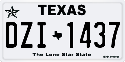 TX license plate DZI1437