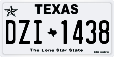 TX license plate DZI1438