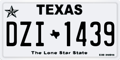 TX license plate DZI1439