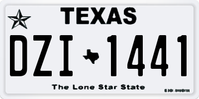 TX license plate DZI1441