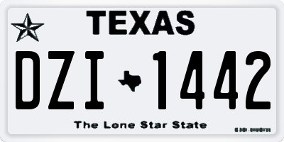 TX license plate DZI1442