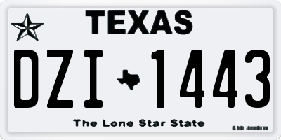 TX license plate DZI1443