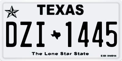 TX license plate DZI1445