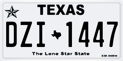 TX license plate DZI1447