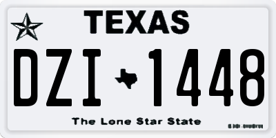 TX license plate DZI1448
