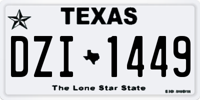 TX license plate DZI1449