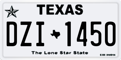 TX license plate DZI1450