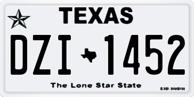 TX license plate DZI1452