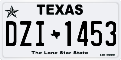 TX license plate DZI1453