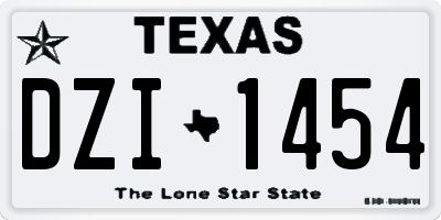 TX license plate DZI1454