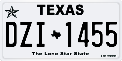 TX license plate DZI1455