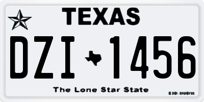 TX license plate DZI1456