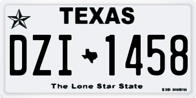TX license plate DZI1458