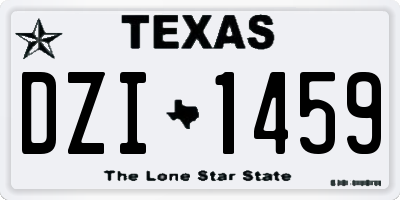 TX license plate DZI1459