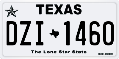 TX license plate DZI1460