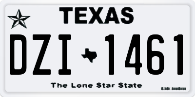 TX license plate DZI1461