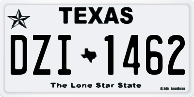 TX license plate DZI1462