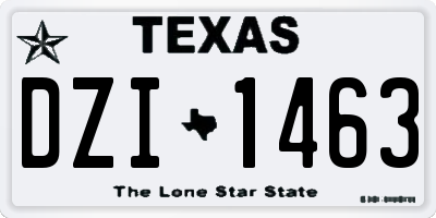 TX license plate DZI1463