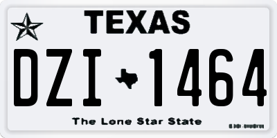 TX license plate DZI1464