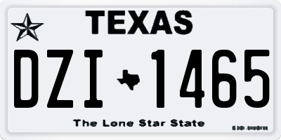 TX license plate DZI1465