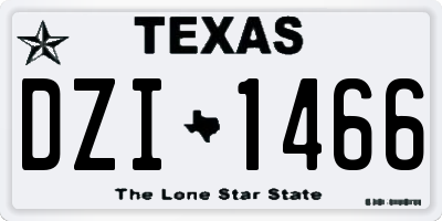 TX license plate DZI1466