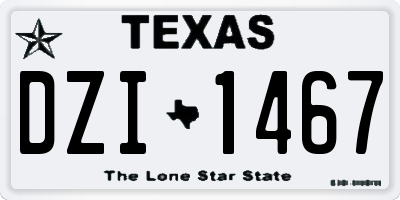 TX license plate DZI1467