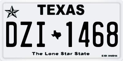 TX license plate DZI1468