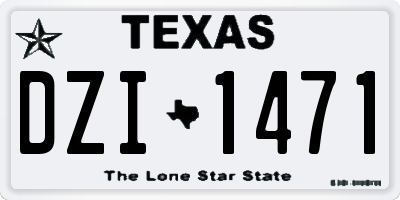 TX license plate DZI1471
