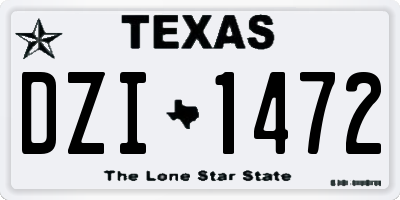 TX license plate DZI1472