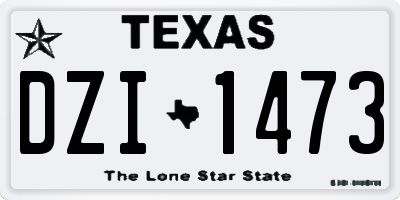 TX license plate DZI1473