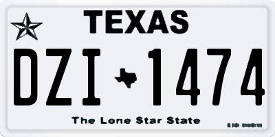 TX license plate DZI1474