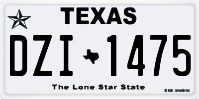 TX license plate DZI1475