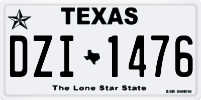 TX license plate DZI1476