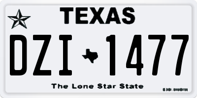 TX license plate DZI1477