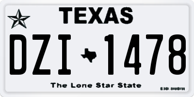 TX license plate DZI1478