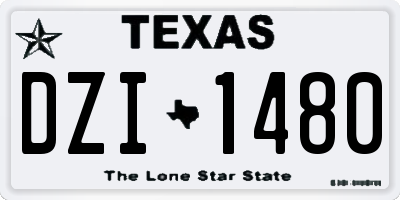 TX license plate DZI1480