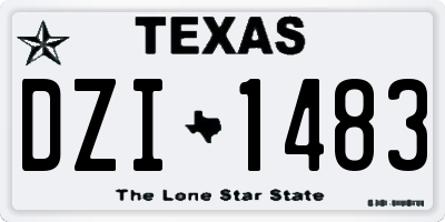 TX license plate DZI1483