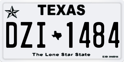 TX license plate DZI1484