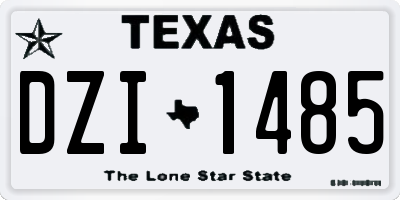 TX license plate DZI1485