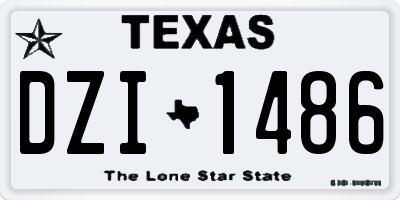 TX license plate DZI1486