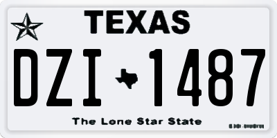 TX license plate DZI1487