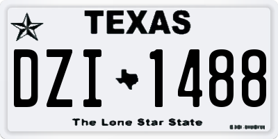 TX license plate DZI1488