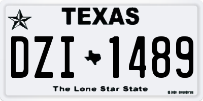TX license plate DZI1489