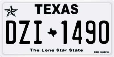 TX license plate DZI1490