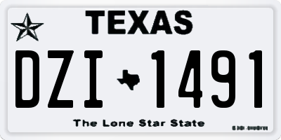 TX license plate DZI1491