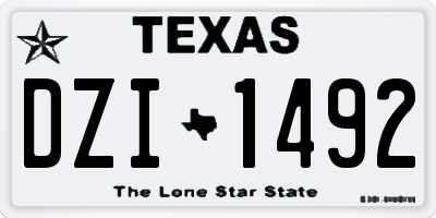 TX license plate DZI1492