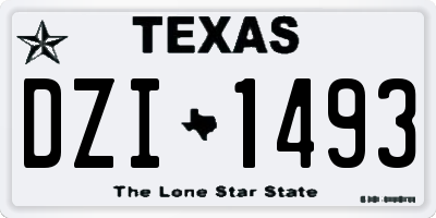 TX license plate DZI1493