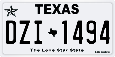 TX license plate DZI1494